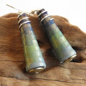 3/$30 Sea Blue & Green Ombre Boho Earrings